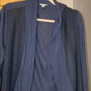 Light jacket with black detail.